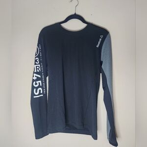 Reebok gray and black long sleeved t shirt women's size small